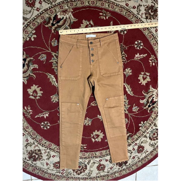 Women’s L.L Bean Button Fly Double Knee Flat Pocket Carpenter Style Skinny Jeans - Picture 2 of 7